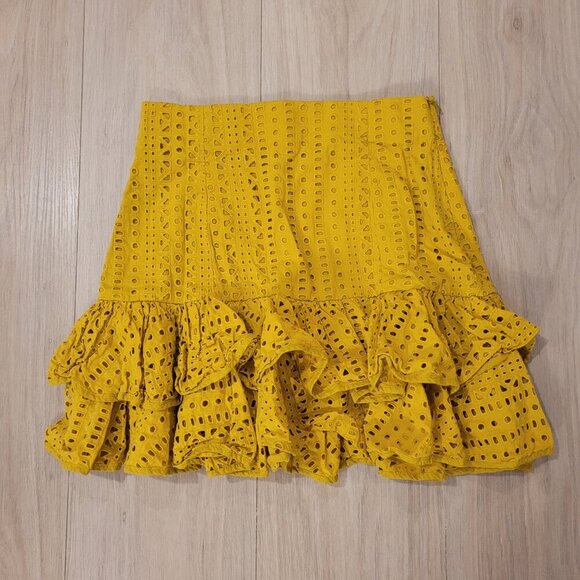 ZARA | Eyelet Ruffle Cotton Skirt | Sz. XS - Picture 4 of 9